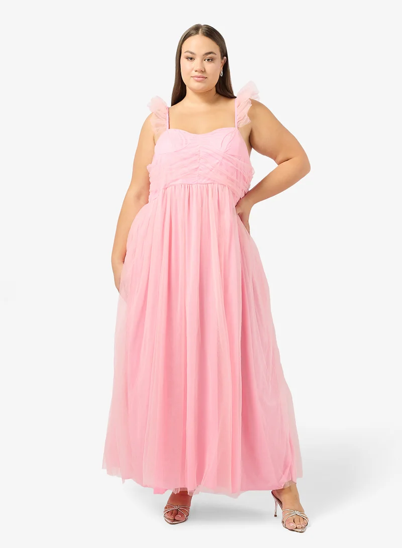 جينجر بلس فستان تول بحمالات بتصميم